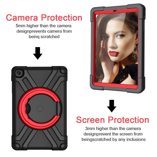 For Galaxy Tab A 10.1 (2019) EVA + PC Flat Protective Shell with 360 Degree Rotating Bracket(Black+Red) - Tab A 10.1 (2019) T510 / T515 by buy2fix | Online Shopping UK | buy2fix