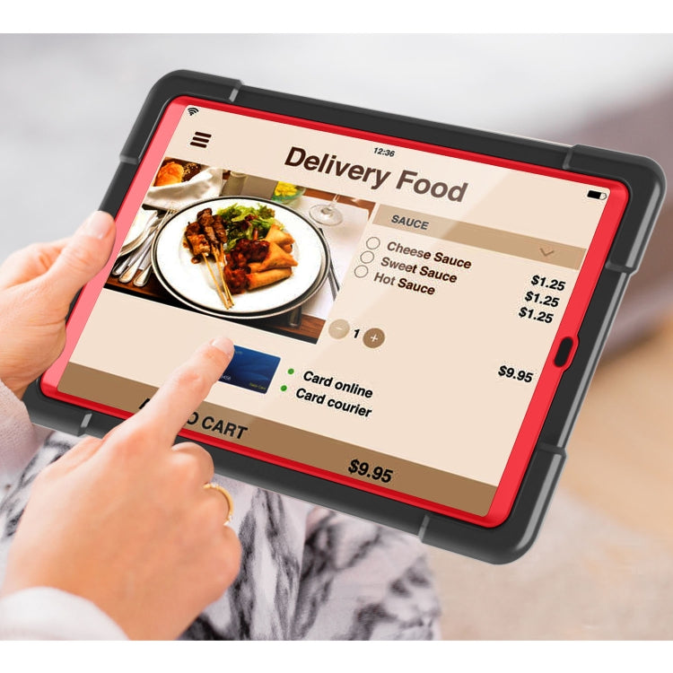 For Galaxy Tab A 10.1 (2019) EVA + PC Flat Protective Shell with 360 Degree Rotating Bracket(Black+Red) - Tab A 10.1 (2019) T510 / T515 by buy2fix | Online Shopping UK | buy2fix