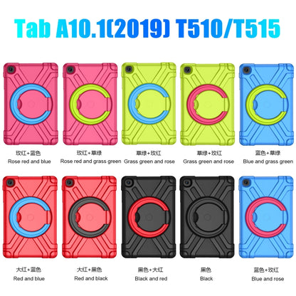 For Galaxy Tab A 10.1 (2019) EVA + PC Flat Protective Shell with 360 Degree Rotating Bracket(Black+Red) - Tab A 10.1 (2019) T510 / T515 by buy2fix | Online Shopping UK | buy2fix