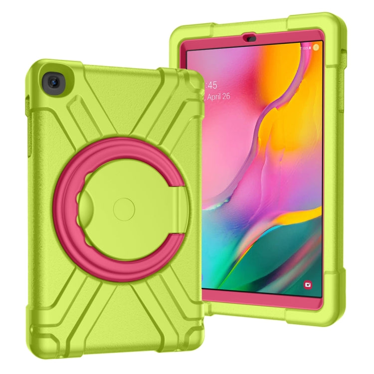 For Galaxy Tab A 10.1 (2019) EVA + PC Flat Protective Shell with 360 Degree Rotating Bracket(Grass Green+Rose Red) - Tab A 10.1 (2019) T510 / T515 by buy2fix | Online Shopping UK | buy2fix