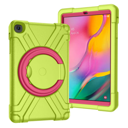 For Galaxy Tab A 10.1 (2019) EVA + PC Flat Protective Shell with 360 Degree Rotating Bracket(Grass Green+Rose Red) - Tab A 10.1 (2019) T510 / T515 by buy2fix | Online Shopping UK | buy2fix