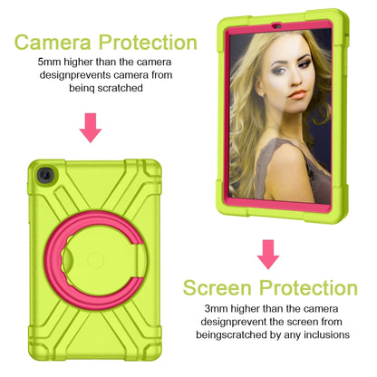 For Galaxy Tab A 10.1 (2019) EVA + PC Flat Protective Shell with 360 Degree Rotating Bracket(Grass Green+Rose Red) - Tab A 10.1 (2019) T510 / T515 by buy2fix | Online Shopping UK | buy2fix