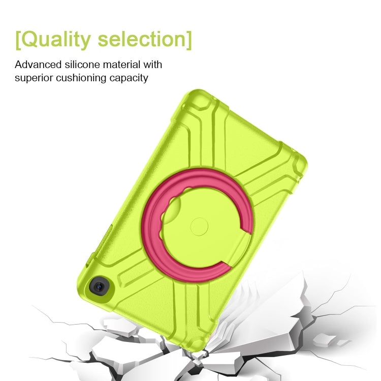 For Galaxy Tab A 10.1 (2019) EVA + PC Flat Protective Shell with 360 Degree Rotating Bracket(Grass Green+Rose Red) - Tab A 10.1 (2019) T510 / T515 by buy2fix | Online Shopping UK | buy2fix