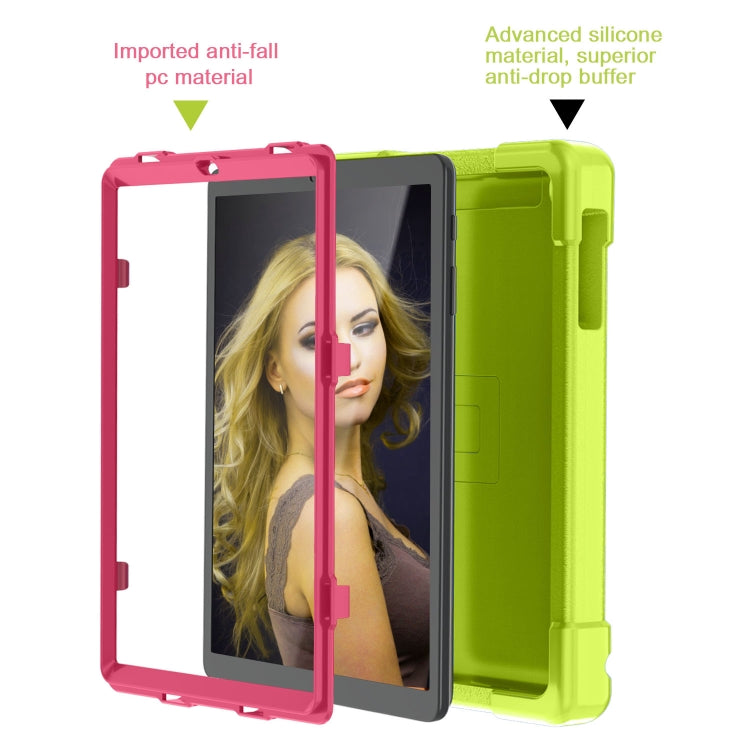 For Galaxy Tab A 10.1 (2019) EVA + PC Flat Protective Shell with 360 Degree Rotating Bracket(Grass Green+Rose Red) - Tab A 10.1 (2019) T510 / T515 by buy2fix | Online Shopping UK | buy2fix