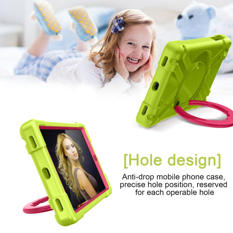 For Galaxy Tab A 10.1 (2019) EVA + PC Flat Protective Shell with 360 Degree Rotating Bracket(Grass Green+Rose Red) - Tab A 10.1 (2019) T510 / T515 by buy2fix | Online Shopping UK | buy2fix