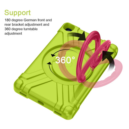 For Galaxy Tab A 10.1 (2019) EVA + PC Flat Protective Shell with 360 Degree Rotating Bracket(Grass Green+Rose Red) - Tab A 10.1 (2019) T510 / T515 by buy2fix | Online Shopping UK | buy2fix