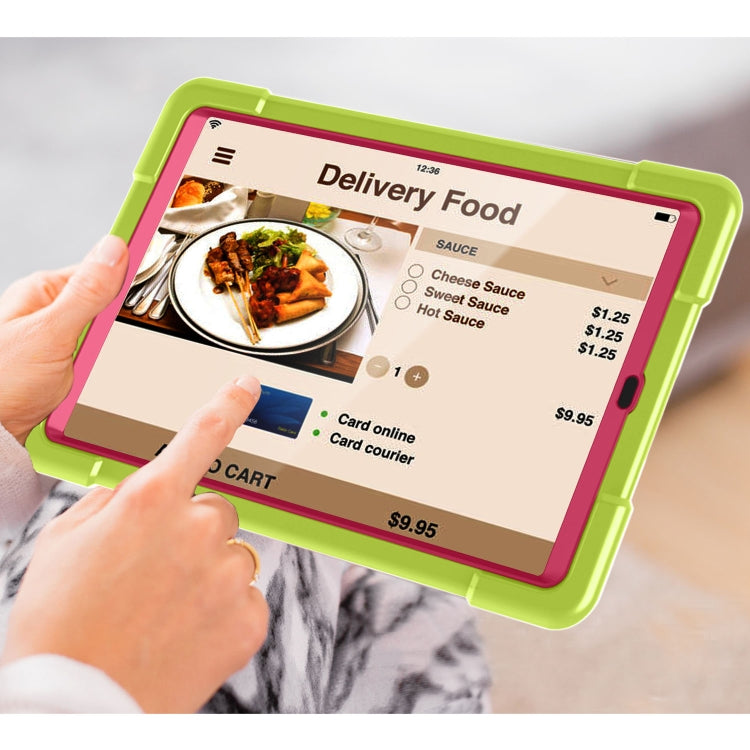 For Galaxy Tab A 10.1 (2019) EVA + PC Flat Protective Shell with 360 Degree Rotating Bracket(Grass Green+Rose Red) - Tab A 10.1 (2019) T510 / T515 by buy2fix | Online Shopping UK | buy2fix