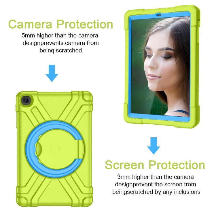 For Galaxy Tab A 10.1 (2019) EVA + PC Flat Protective Shell with 360 Degree Rotating Bracket(Grass Green+Blue) - Tab A 10.1 (2019) T510 / T515 by buy2fix | Online Shopping UK | buy2fix