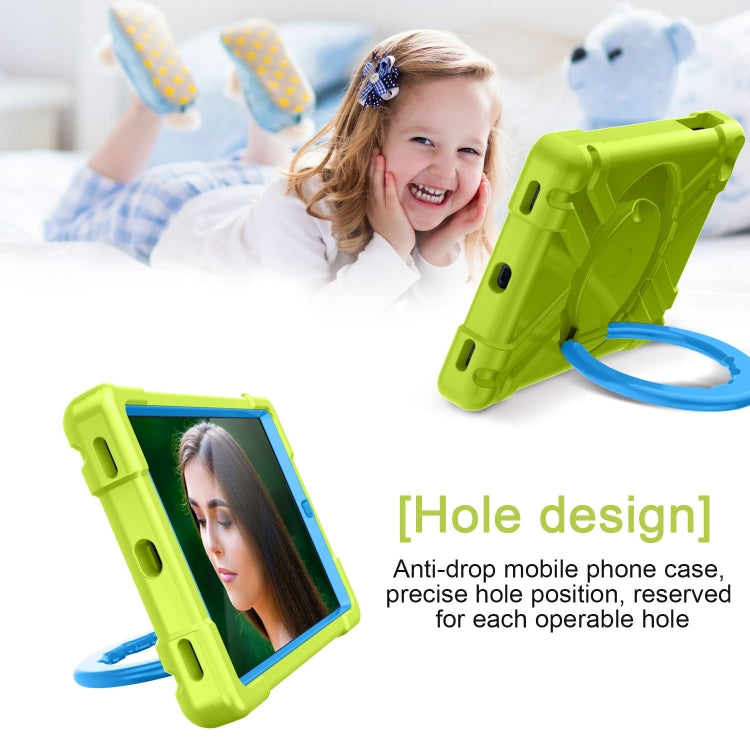For Galaxy Tab A 10.1 (2019) EVA + PC Flat Protective Shell with 360 Degree Rotating Bracket(Grass Green+Blue) - Tab A 10.1 (2019) T510 / T515 by buy2fix | Online Shopping UK | buy2fix