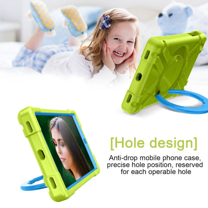 For Galaxy Tab A 10.1 (2019) EVA + PC Flat Protective Shell with 360 Degree Rotating Bracket(Grass Green+Blue) - Tab A 10.1 (2019) T510 / T515 by buy2fix | Online Shopping UK | buy2fix