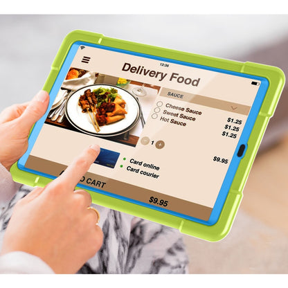 For Galaxy Tab A 10.1 (2019) EVA + PC Flat Protective Shell with 360 Degree Rotating Bracket(Grass Green+Blue) - Tab A 10.1 (2019) T510 / T515 by buy2fix | Online Shopping UK | buy2fix