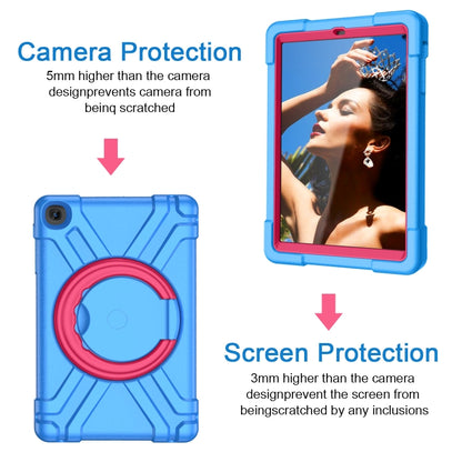 For Galaxy Tab A 10.1 (2019) EVA + PC Flat Protective Shell with 360 Degree Rotating Bracket(Blue+Rose Red) - Tab A 10.1 (2019) T510 / T515 by buy2fix | Online Shopping UK | buy2fix