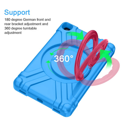 For Galaxy Tab A 10.1 (2019) EVA + PC Flat Protective Shell with 360 Degree Rotating Bracket(Blue+Rose Red) - Tab A 10.1 (2019) T510 / T515 by buy2fix | Online Shopping UK | buy2fix