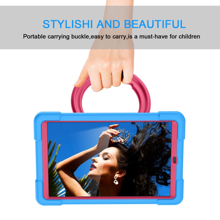 For Galaxy Tab A 10.1 (2019) EVA + PC Flat Protective Shell with 360 Degree Rotating Bracket(Blue+Rose Red) - Tab A 10.1 (2019) T510 / T515 by buy2fix | Online Shopping UK | buy2fix