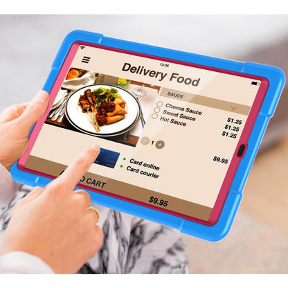 For Galaxy Tab A 10.1 (2019) EVA + PC Flat Protective Shell with 360 Degree Rotating Bracket(Blue+Rose Red) - Tab A 10.1 (2019) T510 / T515 by buy2fix | Online Shopping UK | buy2fix