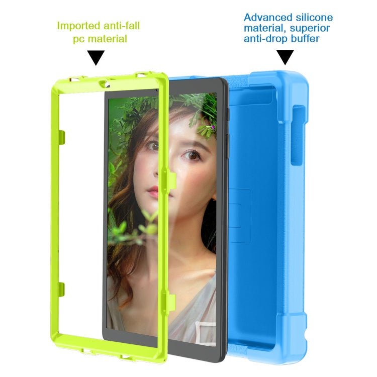 For Galaxy Tab A 10.1 (2019) EVA + PC Flat Protective Shell with 360 Degree Rotating Bracket(Blue+Grass Green) - Tab A 10.1 (2019) T510 / T515 by buy2fix | Online Shopping UK | buy2fix