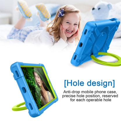 For Galaxy Tab A 10.1 (2019) EVA + PC Flat Protective Shell with 360 Degree Rotating Bracket(Blue+Grass Green) - Tab A 10.1 (2019) T510 / T515 by buy2fix | Online Shopping UK | buy2fix