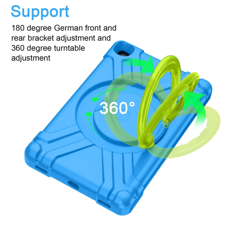 For Galaxy Tab A 10.1 (2019) EVA + PC Flat Protective Shell with 360 Degree Rotating Bracket(Blue+Grass Green) - Tab A 10.1 (2019) T510 / T515 by buy2fix | Online Shopping UK | buy2fix