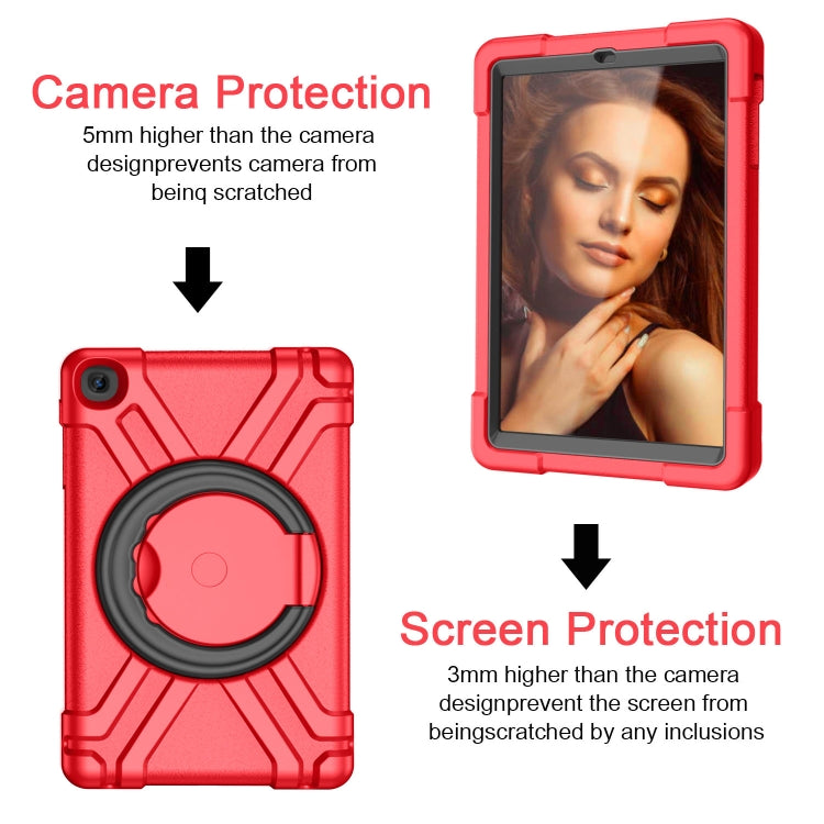For Galaxy Tab A 10.1 (2019) EVA + PC Flat Protective Shell with 360 Degree Rotating Bracket(Red+Black) - Tab A 10.1 (2019) T510 / T515 by buy2fix | Online Shopping UK | buy2fix