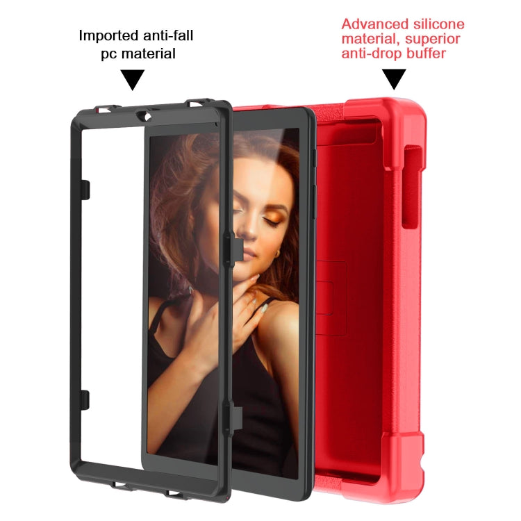 For Galaxy Tab A 10.1 (2019) EVA + PC Flat Protective Shell with 360 Degree Rotating Bracket(Red+Black) - Tab A 10.1 (2019) T510 / T515 by buy2fix | Online Shopping UK | buy2fix