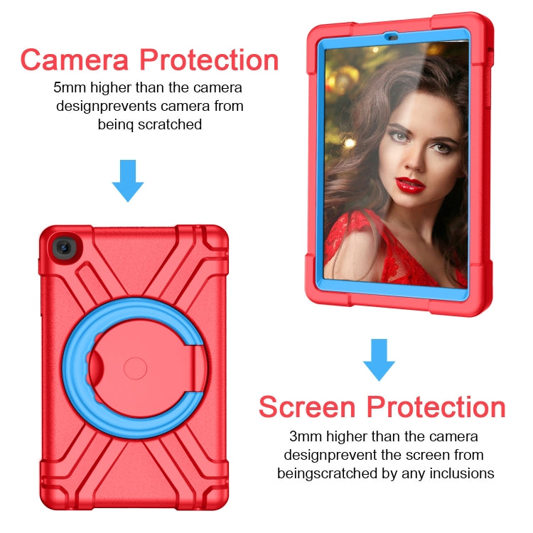 For Galaxy Tab A 10.1 (2019) EVA + PC Flat Protective Shell with 360 Degree Rotating Bracket(Red+Blue) - Tab A 10.1 (2019) T510 / T515 by buy2fix | Online Shopping UK | buy2fix