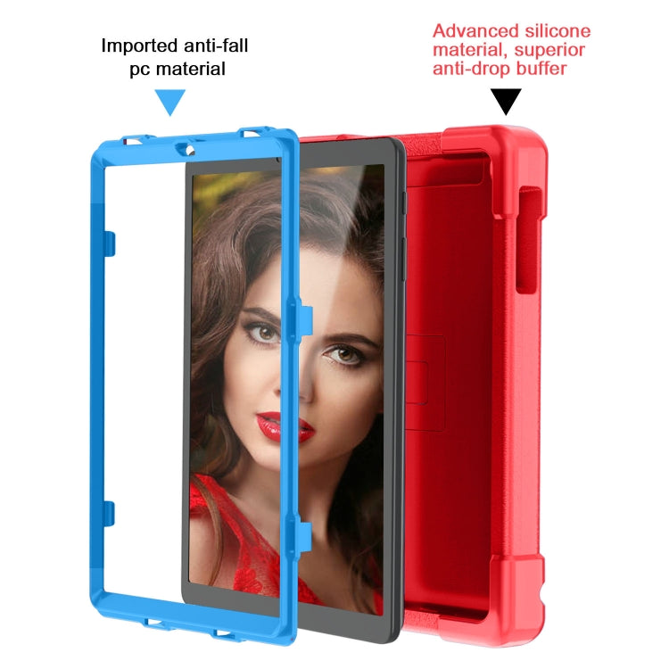 For Galaxy Tab A 10.1 (2019) EVA + PC Flat Protective Shell with 360 Degree Rotating Bracket(Red+Blue) - Tab A 10.1 (2019) T510 / T515 by buy2fix | Online Shopping UK | buy2fix