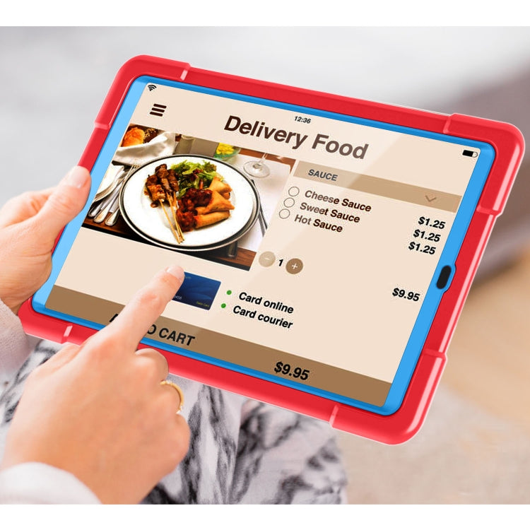 For Galaxy Tab A 10.1 (2019) EVA + PC Flat Protective Shell with 360 Degree Rotating Bracket(Red+Blue) - Tab A 10.1 (2019) T510 / T515 by buy2fix | Online Shopping UK | buy2fix