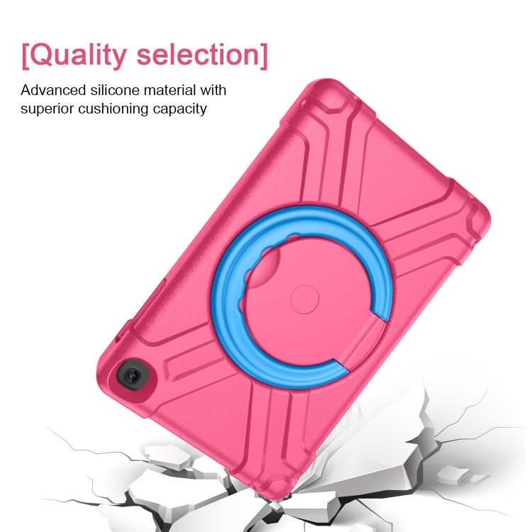 For Galaxy Tab A 10.1 (2019) EVA + PC Flat Protective Shell with 360 Degree Rotating Bracket(Rose Red+Blue) - Tab A 10.1 (2019) T510 / T515 by buy2fix | Online Shopping UK | buy2fix