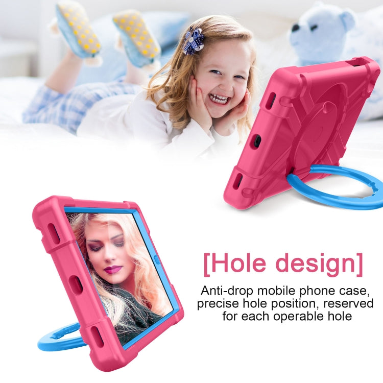 For Galaxy Tab A 10.1 (2019) EVA + PC Flat Protective Shell with 360 Degree Rotating Bracket(Rose Red+Blue) - Tab A 10.1 (2019) T510 / T515 by buy2fix | Online Shopping UK | buy2fix