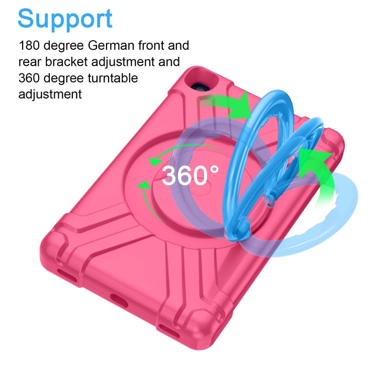 For Galaxy Tab A 10.1 (2019) EVA + PC Flat Protective Shell with 360 Degree Rotating Bracket(Rose Red+Blue) - Tab A 10.1 (2019) T510 / T515 by buy2fix | Online Shopping UK | buy2fix