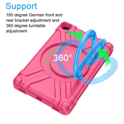 For Galaxy Tab A 10.1 (2019) EVA + PC Flat Protective Shell with 360 Degree Rotating Bracket(Rose Red+Blue) - Tab A 10.1 (2019) T510 / T515 by buy2fix | Online Shopping UK | buy2fix