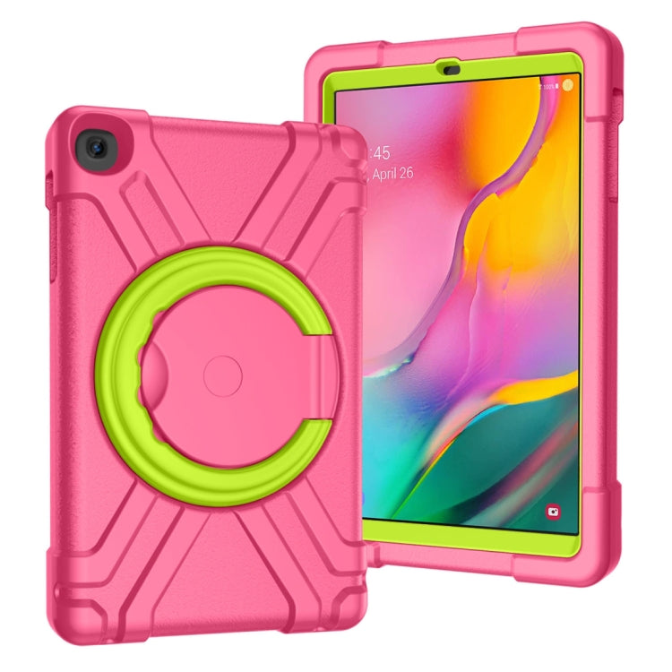 For Galaxy Tab A 10.1 (2019) EVA + PC Flat Protective Shell with 360 Degree Rotating Bracket(Rose Red+Grass Green) - Tab A 10.1 (2019) T510 / T515 by buy2fix | Online Shopping UK | buy2fix