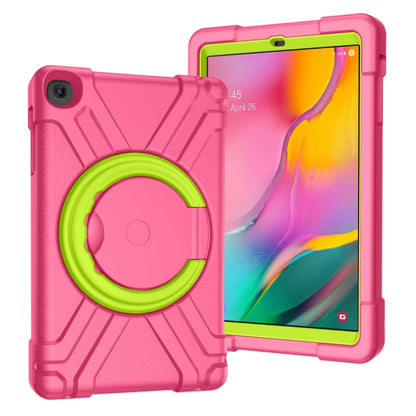 For Galaxy Tab A 10.1 (2019) EVA + PC Flat Protective Shell with 360 Degree Rotating Bracket(Rose Red+Grass Green) - Tab A 10.1 (2019) T510 / T515 by buy2fix | Online Shopping UK | buy2fix