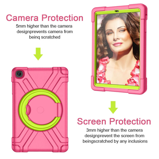 For Galaxy Tab A 10.1 (2019) EVA + PC Flat Protective Shell with 360 Degree Rotating Bracket(Rose Red+Grass Green) - Tab A 10.1 (2019) T510 / T515 by buy2fix | Online Shopping UK | buy2fix