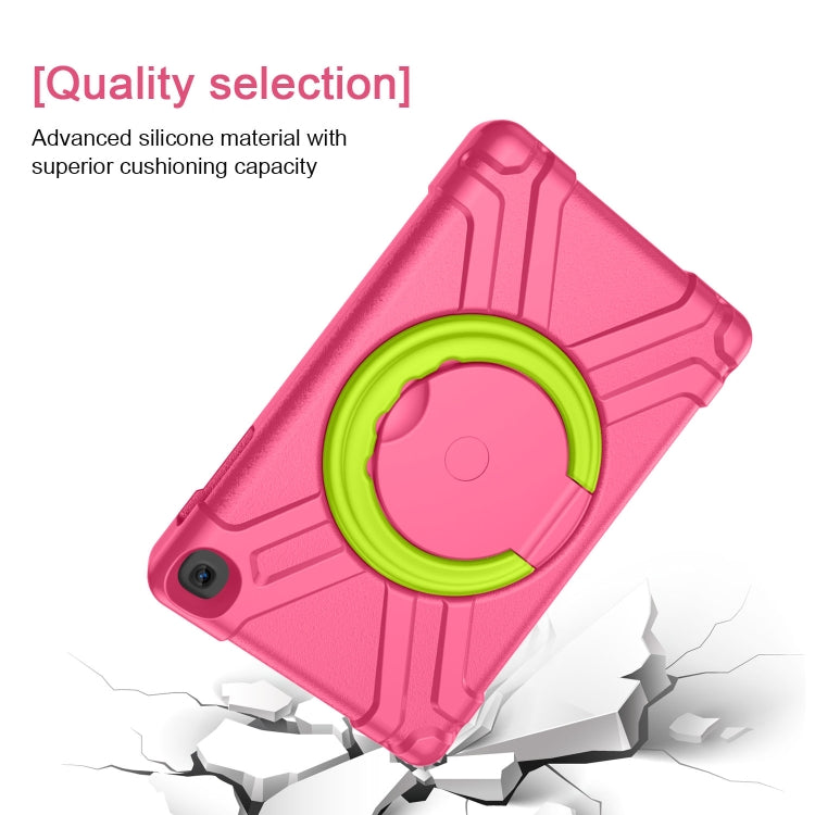 For Galaxy Tab A 10.1 (2019) EVA + PC Flat Protective Shell with 360 Degree Rotating Bracket(Rose Red+Grass Green) - Tab A 10.1 (2019) T510 / T515 by buy2fix | Online Shopping UK | buy2fix