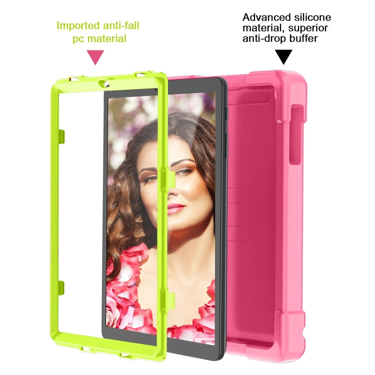 For Galaxy Tab A 10.1 (2019) EVA + PC Flat Protective Shell with 360 Degree Rotating Bracket(Rose Red+Grass Green) - Tab A 10.1 (2019) T510 / T515 by buy2fix | Online Shopping UK | buy2fix