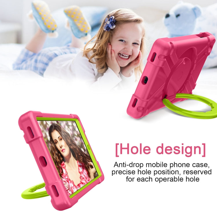 For Galaxy Tab A 10.1 (2019) EVA + PC Flat Protective Shell with 360 Degree Rotating Bracket(Rose Red+Grass Green) - Tab A 10.1 (2019) T510 / T515 by buy2fix | Online Shopping UK | buy2fix