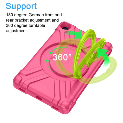 For Galaxy Tab A 10.1 (2019) EVA + PC Flat Protective Shell with 360 Degree Rotating Bracket(Rose Red+Grass Green) - Tab A 10.1 (2019) T510 / T515 by buy2fix | Online Shopping UK | buy2fix