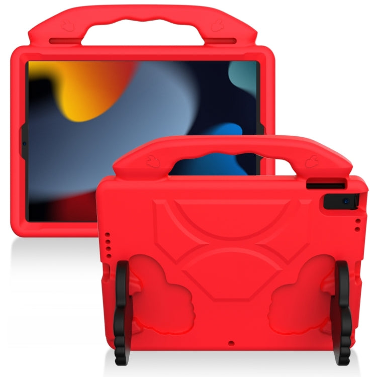 For iPad 10.2 EVA Flat Anti Falling Protective Shell with Thumb Bracket(Red) - iPad 10.2 Cases by buy2fix | Online Shopping UK | buy2fix