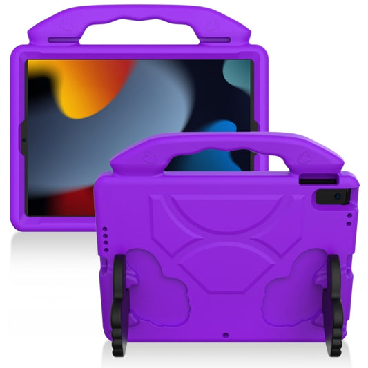 For iPad 10.2 EVA Flat Anti Falling Protective Shell with Thumb Bracket(Purple) - iPad 10.2 Cases by buy2fix | Online Shopping UK | buy2fix