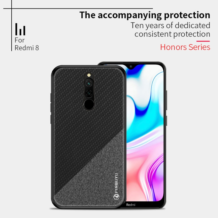 For Xiaomi RedMi 8 PINWUYO Rong Series  Shockproof PC + TPU+ Chemical Fiber Cloth Protective Cover(Black) - Xiaomi Cases by PINWUYO | Online Shopping UK | buy2fix