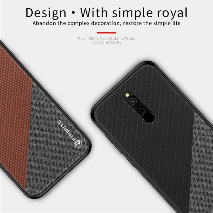 For Xiaomi RedMi 8 PINWUYO Rong Series  Shockproof PC + TPU+ Chemical Fiber Cloth Protective Cover(Black) - Xiaomi Cases by PINWUYO | Online Shopping UK | buy2fix