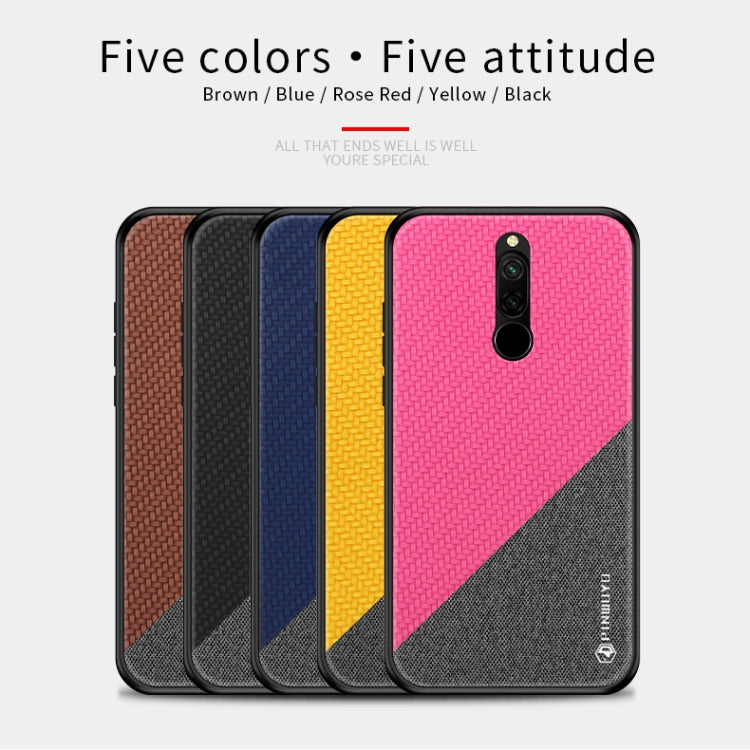 For Xiaomi RedMi 8 PINWUYO Rong Series  Shockproof PC + TPU+ Chemical Fiber Cloth Protective Cover(Black) - Xiaomi Cases by PINWUYO | Online Shopping UK | buy2fix