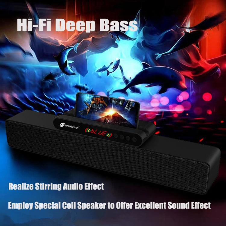 Newrixing NR-5017 LED Bluetooth Portable Speaker TWS Connection Loudspeaker Sound System 10W Stereo Surround Speaker(Black) - Desktop Speaker by NewRixing | Online Shopping UK | buy2fix