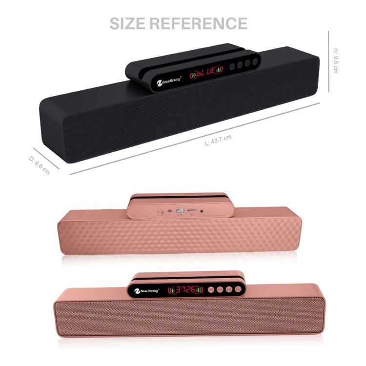 Newrixing NR-5017 LED Bluetooth Portable Speaker TWS Connection Loudspeaker Sound System 10W Stereo Surround Speaker(Rose Gold) - Desktop Speaker by NewRixing | Online Shopping UK | buy2fix