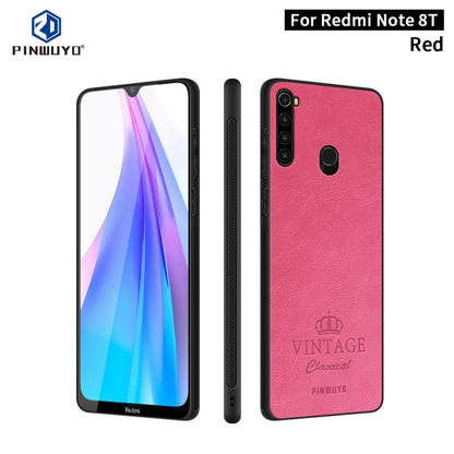 For Xiaomi Redmi Note 8T PINWUYO Pin Rui Series Classical PU Leather + PC + TPU Anti-fall All-inclusive Case (Red) - Xiaomi Cases by PINWUYO | Online Shopping UK | buy2fix