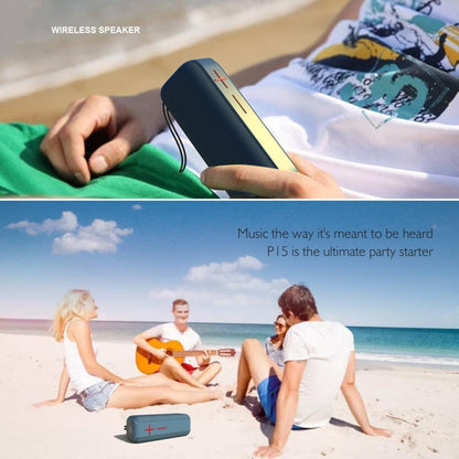 P15 10W Portable Bluetooth Speaker Outdoor Loudspeaker Sound System Stereo, Support TF&FM(Gray) - Waterproof Speaker by buy2fix | Online Shopping UK | buy2fix