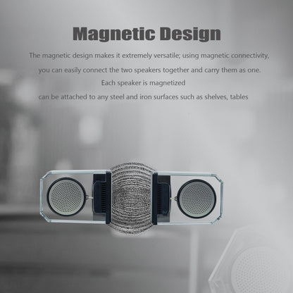 BT628 10W Portable TWS Transparent Bluetooth Speakers With Magnetic Connectable Base Outdoor Stereo Bass Subwoofer(Black) - Desktop Speaker by buy2fix | Online Shopping UK | buy2fix