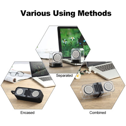 BT628 10W Portable TWS Transparent Bluetooth Speakers With Magnetic Connectable Base Outdoor Stereo Bass Subwoofer(Blue) - Desktop Speaker by buy2fix | Online Shopping UK | buy2fix