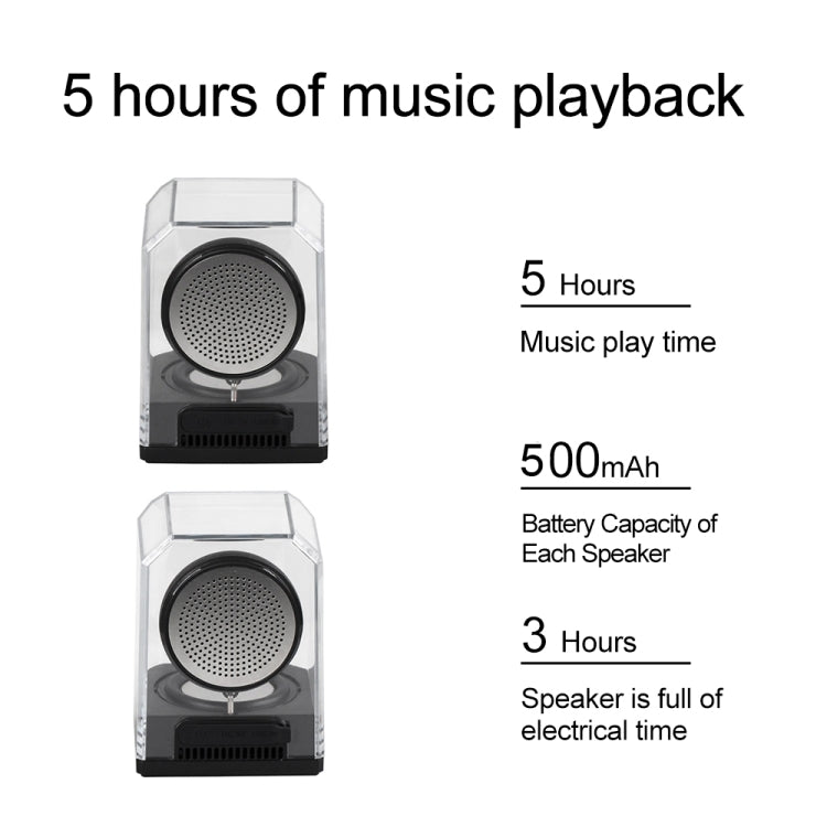 BT628 10W Portable TWS Transparent Bluetooth Speakers With Magnetic Connectable Base Outdoor Stereo Bass Subwoofer(Blue) - Desktop Speaker by buy2fix | Online Shopping UK | buy2fix